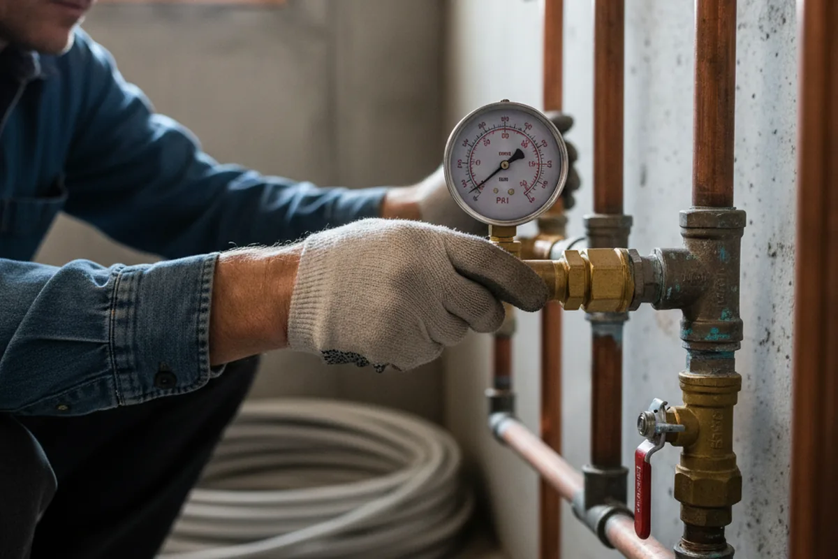 Pressure testing a repaired line during Water Line Repair in Rotonda West